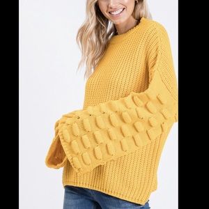 Yellow Design Sleeve Sweater